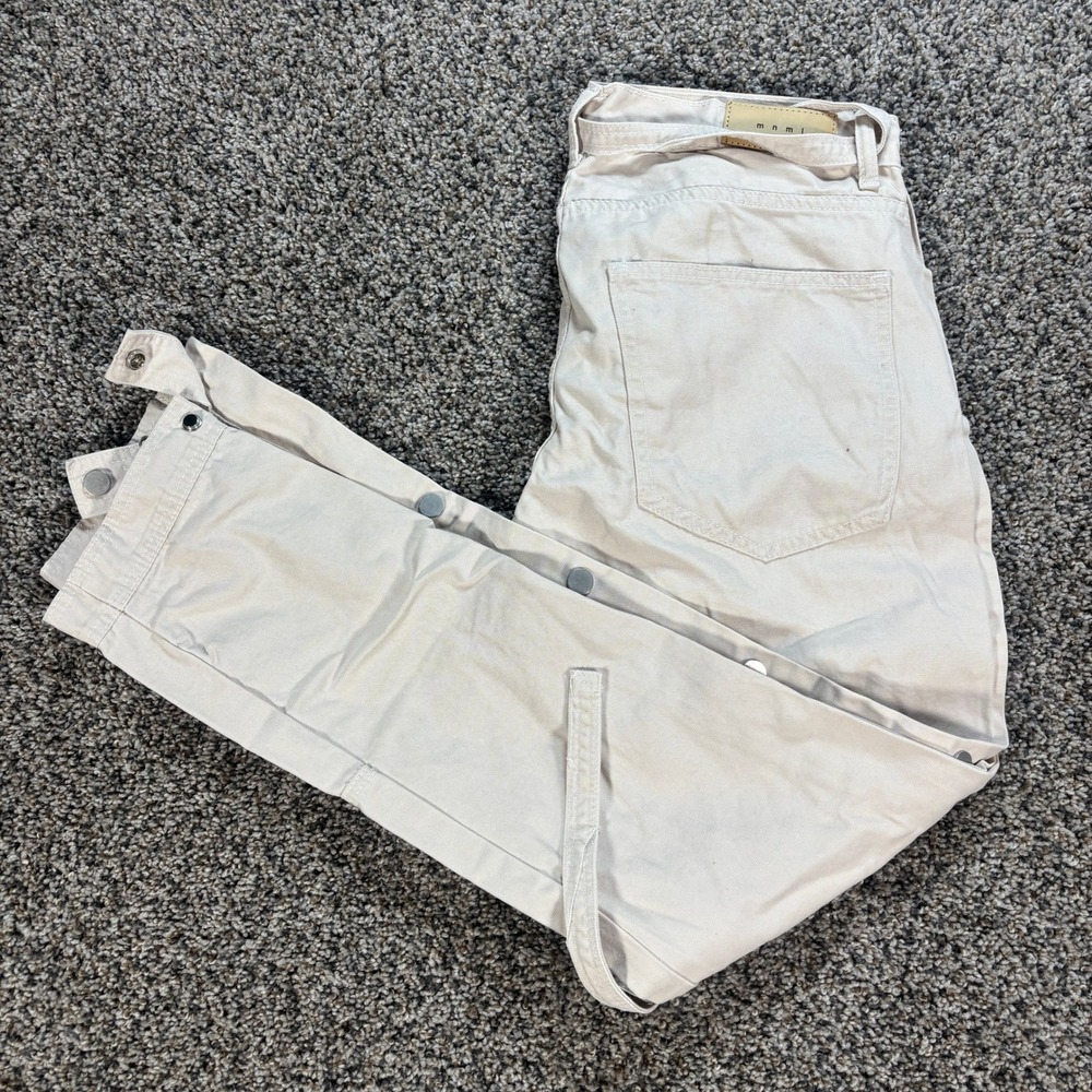MNML Mens Snap Cargo Pants Tan Beige Streetwear Cotton Canvas Size 32